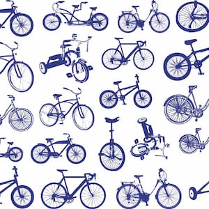 Small Bikes Ceramic Decals, Glass Decals or Enamel Decals Blue