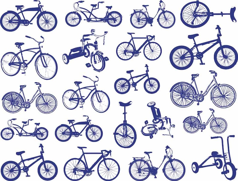 Small Bikes Ceramic Decals, Glass Decals or Enamel Decals Blue