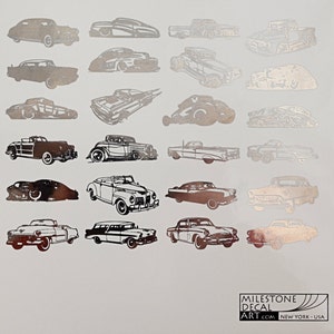 Small Retro Classic Car Ceramic Decals, Glass Decals or Enamel Decals image 3