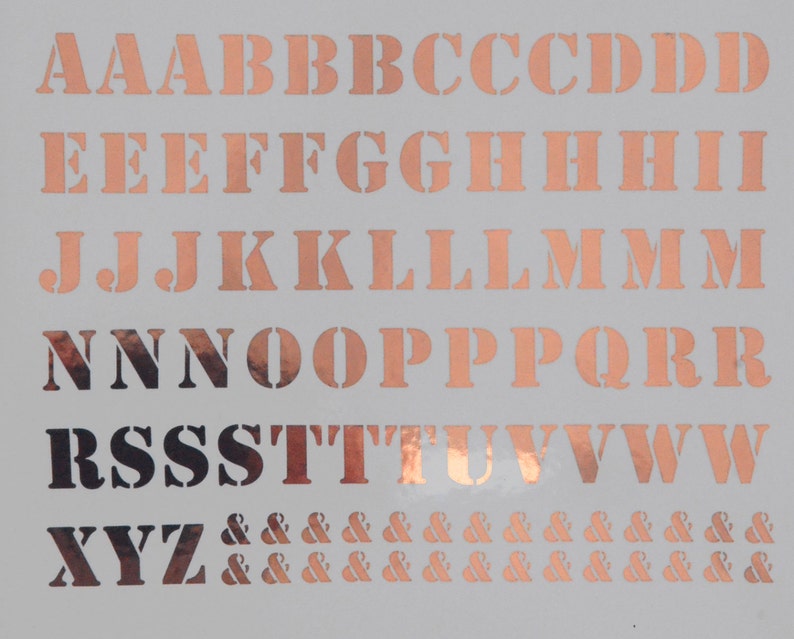Glazed Lettering Stencil Alphabet - Ceramic Overglaze Decal - Glass Fusing Decal ...