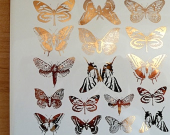Mały motyl - naklejka ceramiczna z nakładką szklaną - naklejka ze szkła łączonego - naklejka emaliowana - BEZ OŁOWIU i bezpieczna dla żywności