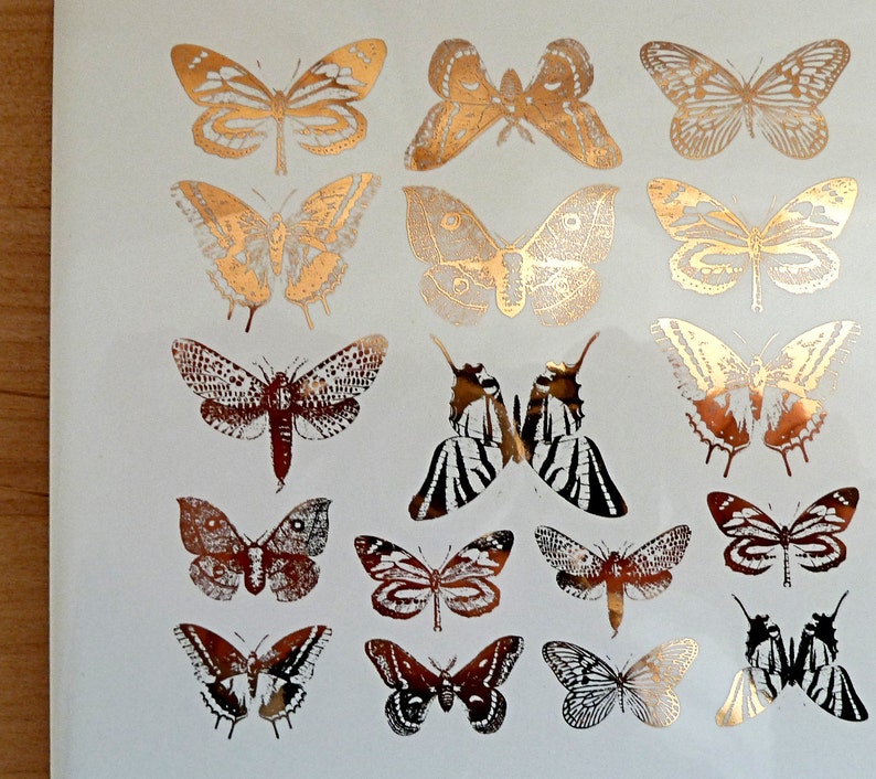 Small Butterfly Ceramic Decals, Glass Decals or Enamel Decals image 1