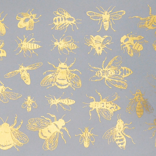 Ceramic Decals - Vintage Bees - Glass Fusing Decals, Waterslide Decals, Ceramic Transfers