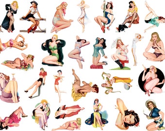 Pin-Up Girls - Non Foodsafe - Ceramic Decal, Enamel Decal