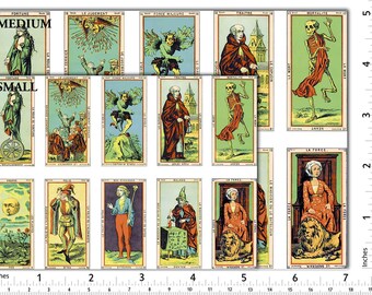 Antique French Tarot Cards #1 Decals - Ceramic Overglaze - Glass