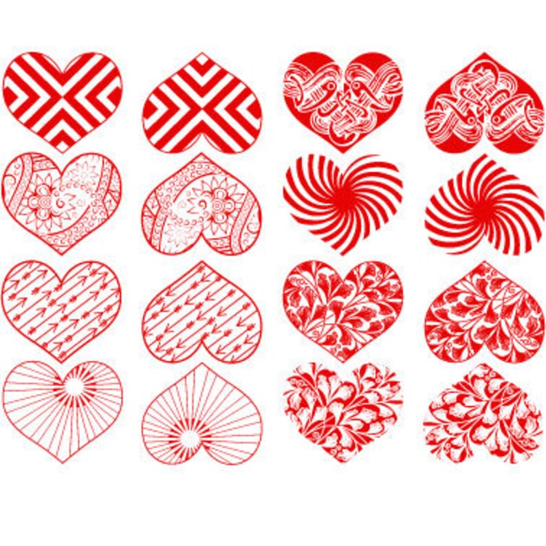 Modern Hearts Ceramic Decals Glass Decals or Enamel Decals Etsy
