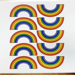 Large Rainbows - Ceramic Overglaze Decal - Glass Fusing Decal - Enamel Decal - LEAD FREE & Food Safe