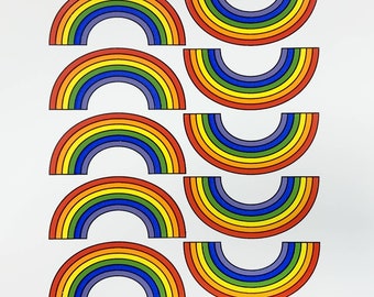 Large Rainbows - Ceramic Overglaze Decal - Glass Fusing Decal - Enamel Decal - LEAD FREE & Food Safe