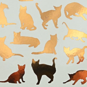 Cat Silhouettes - Ceramic Overglaze Decal - Glass Fusing Decal - Enamel Decal - LEAD FREE & Food Safe
