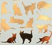 Cat Silhouette Ceramic Decals, Glass Decals or Enamel Decals 