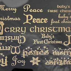 Christmas Tidings Expressions - Ceramic Overglaze Decal - Glass Fusing Decal - Enamel Decal - LEAD FREE & Food Safe