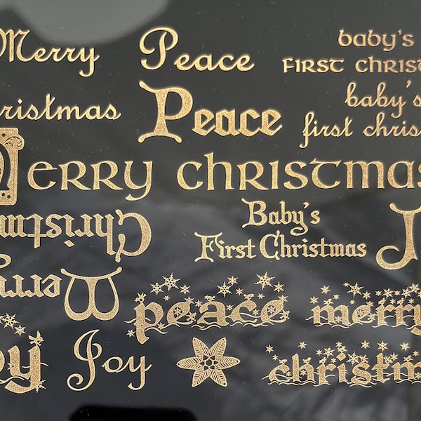 Christmas Expressions Decals, Glass Decals or Enamel Decals