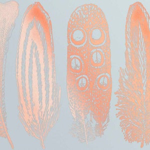 Large Feathers 2 Decals for Ceramic, Glass and Enamel Copper Luster