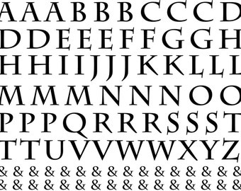 Medieval Alphabet - Ceramic Overglaze Decal - Glass Fusing Decal - Enamel Decal - LEAD FREE & Food Safe
