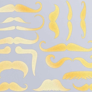 Moustaches - Ceramic Overglaze Decal - Glass Fusing Decal - Enamel Decal - LEAD FREE & Food Safe