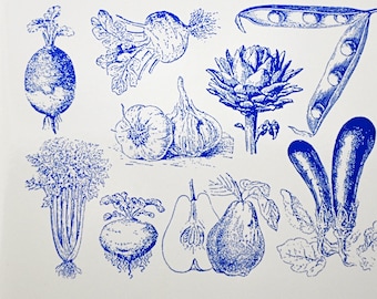 Vintage Vegetable Ceramic Decals, Glass Decals or Enamel Decals