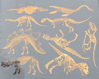 Dinosaur Skeleton - Ceramic Decal - Glass Decal - Enamel Decal - LEAD FREE & Food Safe
