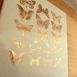Small Butterfly Ceramic Decals, Glass Decals or Enamel Decals Gold luster