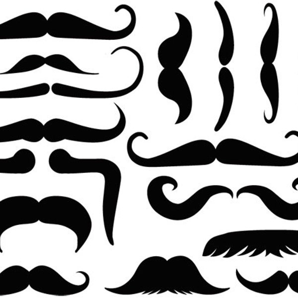 Moustache Ceramic Decals, Glass Decals or Enamel Decals