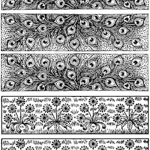 Decorative Frieze Rectangles - Ceramic Overglaze Decal - Glass Fusing Decal - Enamel Decal - LEAD FREE & Food Safe