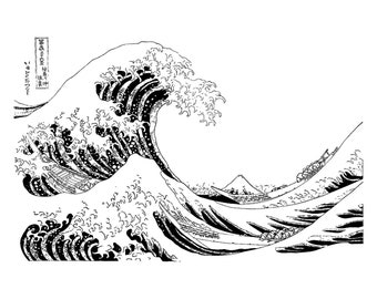 Hokusai Wave Ceramic Decals, Glass Decals or Enamel Decals