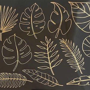 Tropical Leaves - Ceramic Overglaze Decal - Glass Fusing Decal - Enamel Decal - LEAD FREE & Food Safe