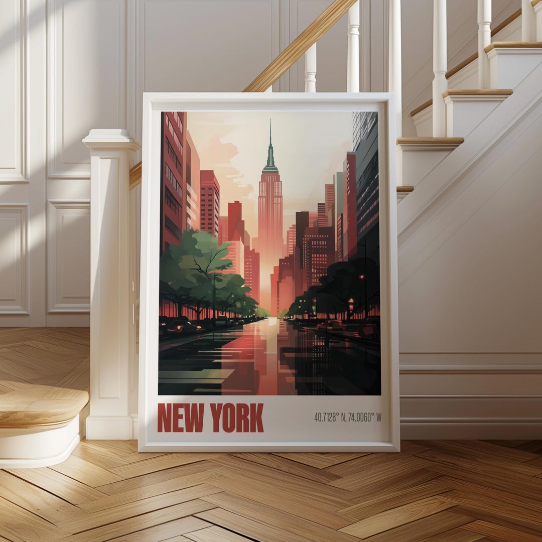 Empire State Building Print | New York City Skyline Art (digital ...