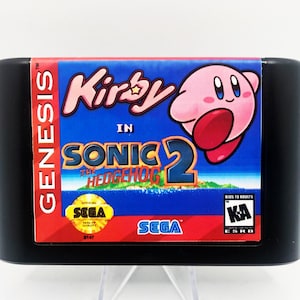 Kirby w grze Sonic the Hedgehog 2 na Sega Genesis Video Game Cart