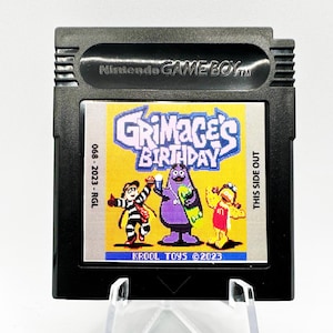 Urodzinowy Gameboy Color Video Game Cart z Grimace'em