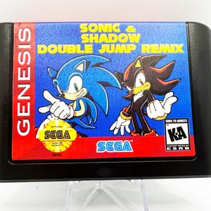 Sonic & Shadow Double Jump Remix Sega Genesis Video Game Cart