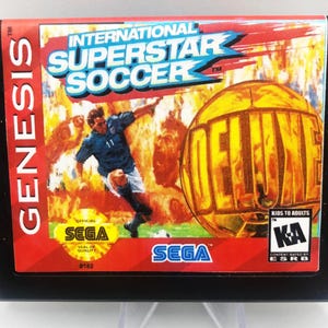 Międzynarodowy Superstar Soccer Deluxe Sega Genesis Video Game Cart