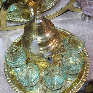 Tea set of brass from Morocco