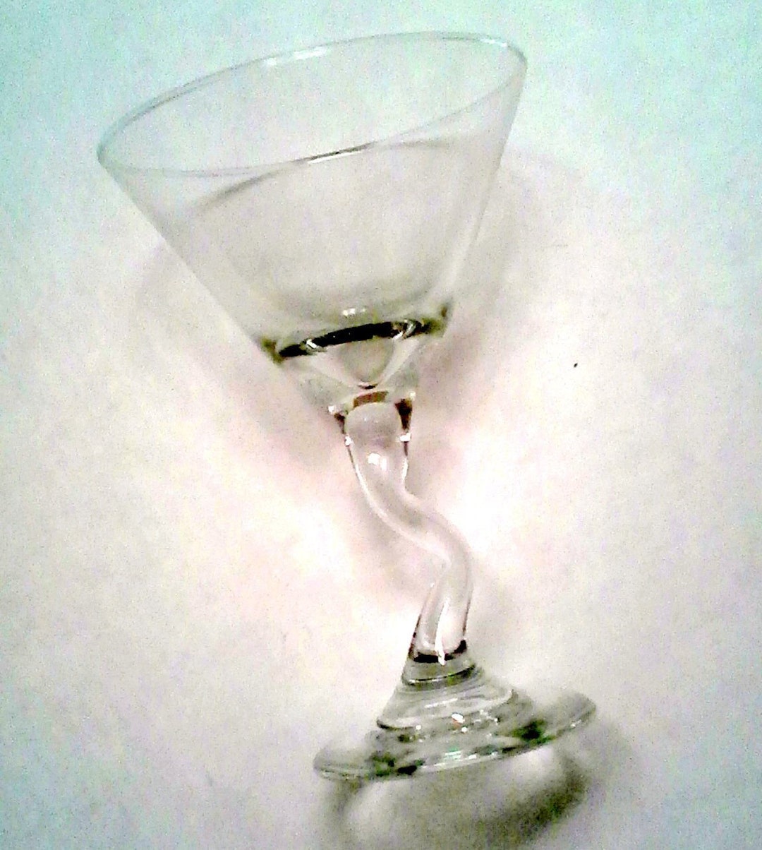 Vintage Crooked Stem Martini Glass Crooked Stem Glass Martini Crooked