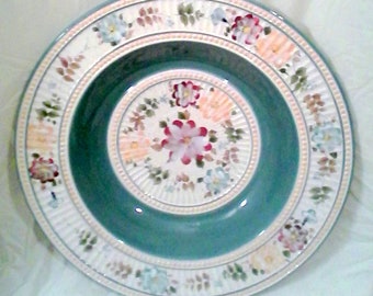 Vintage Handpainted Asian Floral Pattern Plate Asian Oriental Platter Floral Design Villa Flora Pattern Plate Handpainted Asian Floral Bowl