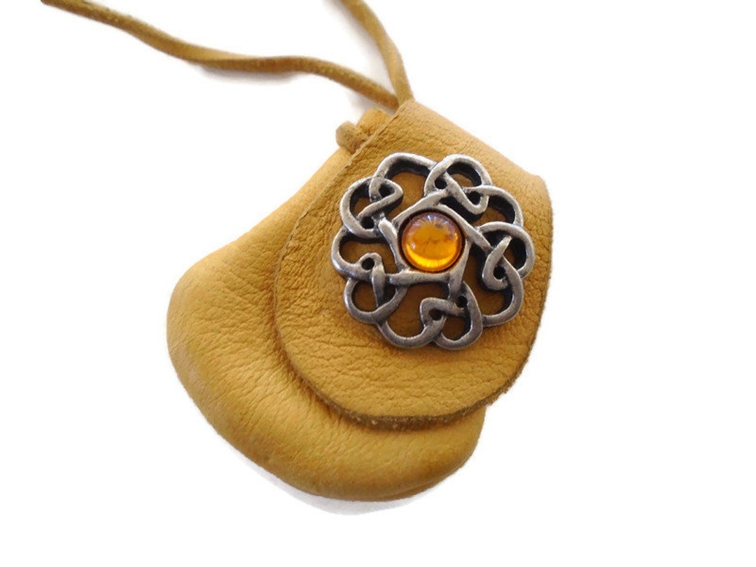 Vintage Leather Necklace Pouch Keepsake Necklace Pouch Leather Etsy