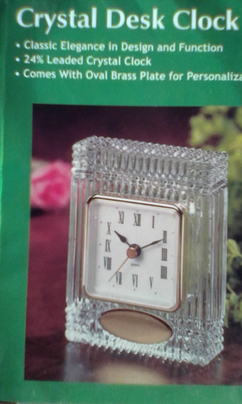 Square Leaded Crystal Clock