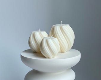 Ribbed Twisted Soy Candles – Modern Decor, Mother’s Day Gift Idea