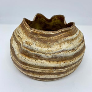 Ceramic agateware pottery vase. Handmade marbled distressed nature inspired vase. Mountain rock vase. Rustic organic vase. Fine pottery. image 2