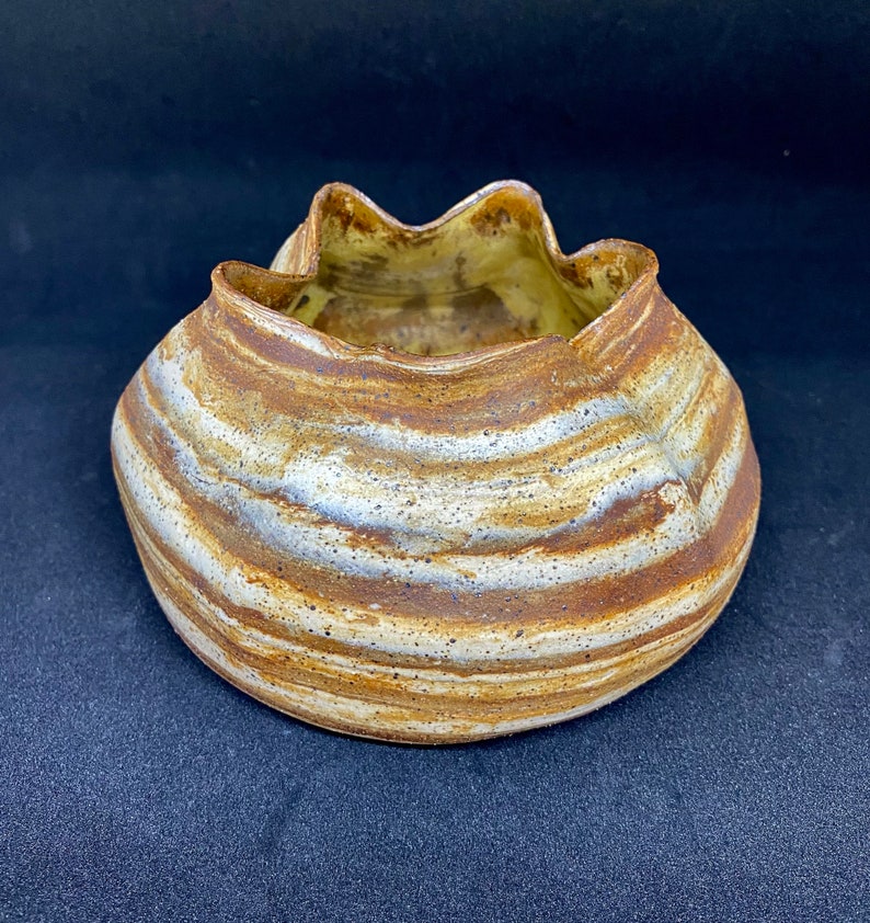 Ceramic agateware pottery vase. Handmade marbled distressed nature inspired vase. Mountain rock vase. Rustic organic vase. Fine pottery. image 1