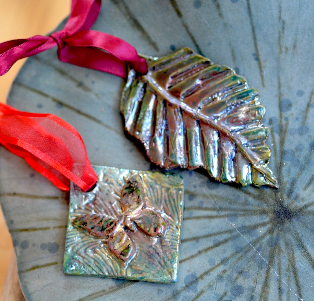 Ceramic Tree Ornament Raku Butterfly Ornament Christmas Etsy Denmark
