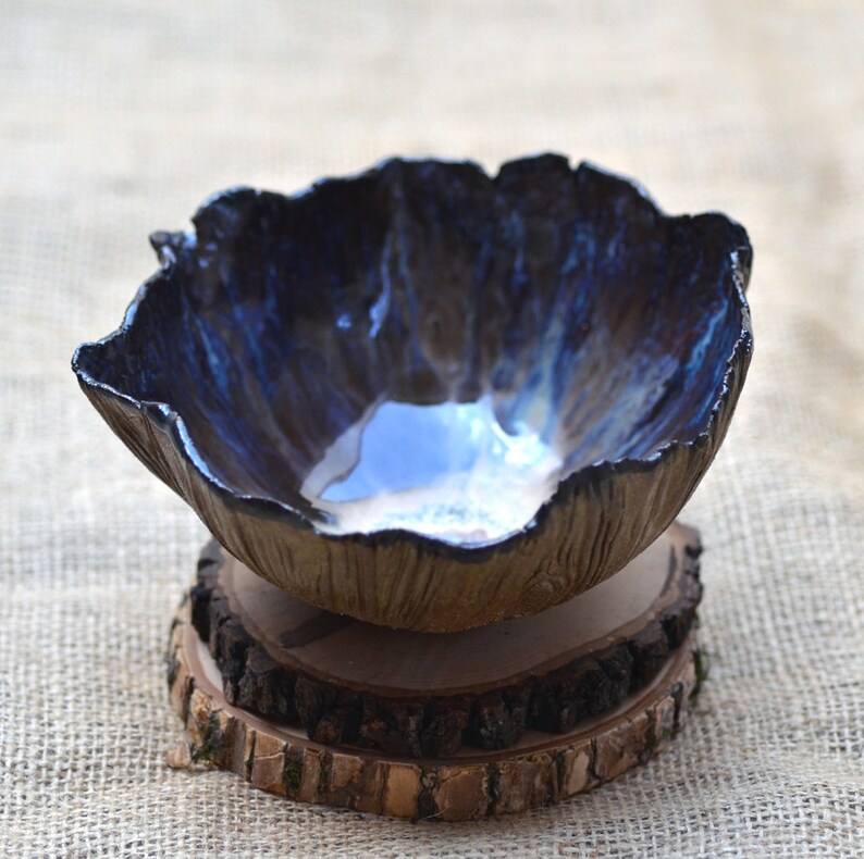 Hand Built Pottery. Zen Ceramics Hand Built Salad Serving Bowl Nature Inspired Bowl WOODLAND Ceramic Organic Bowl
