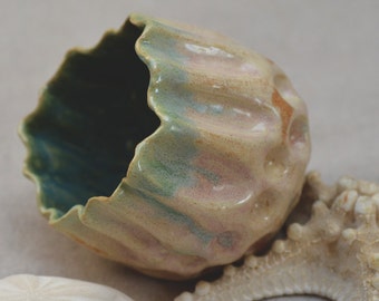 Ceramic sea urchin bowl. Coastal décor. WASHED ASHORE. Hand built ocean inspired ceramics by Zen Ceramics