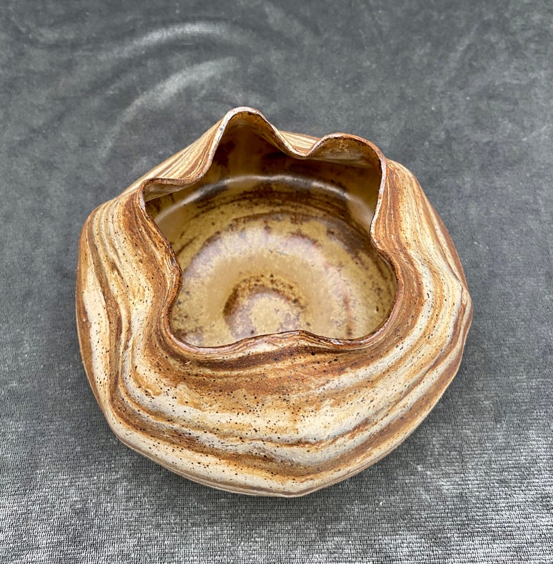 Ceramic agateware pottery vase. Handmade marbled distressed nature inspired vase. Mountain rock vase. Rustic organic vase. Fine pottery. image 7