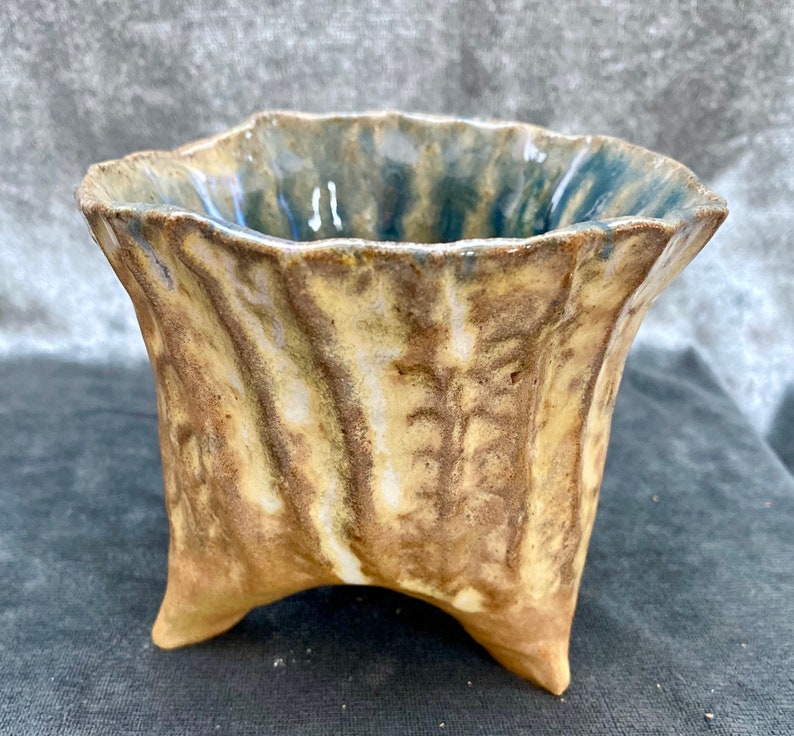 Sea urchin ceramic pot. Ocean inspired hand pinched pottery bowl. Ice cream bowl. Fine pottery. Coastal décor. image 5