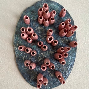 Coastal ceramic wall art. Wall sculpture VOLCANO BARNACLES. Marine life handmade wall hanging. Home decor. image 6