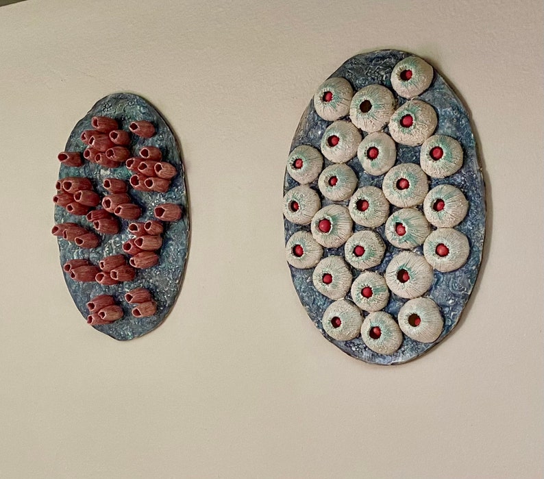 Coastal ceramic wall art. Wall sculpture VOLCANO BARNACLES. Marine life handmade wall hanging. Home decor. image 8