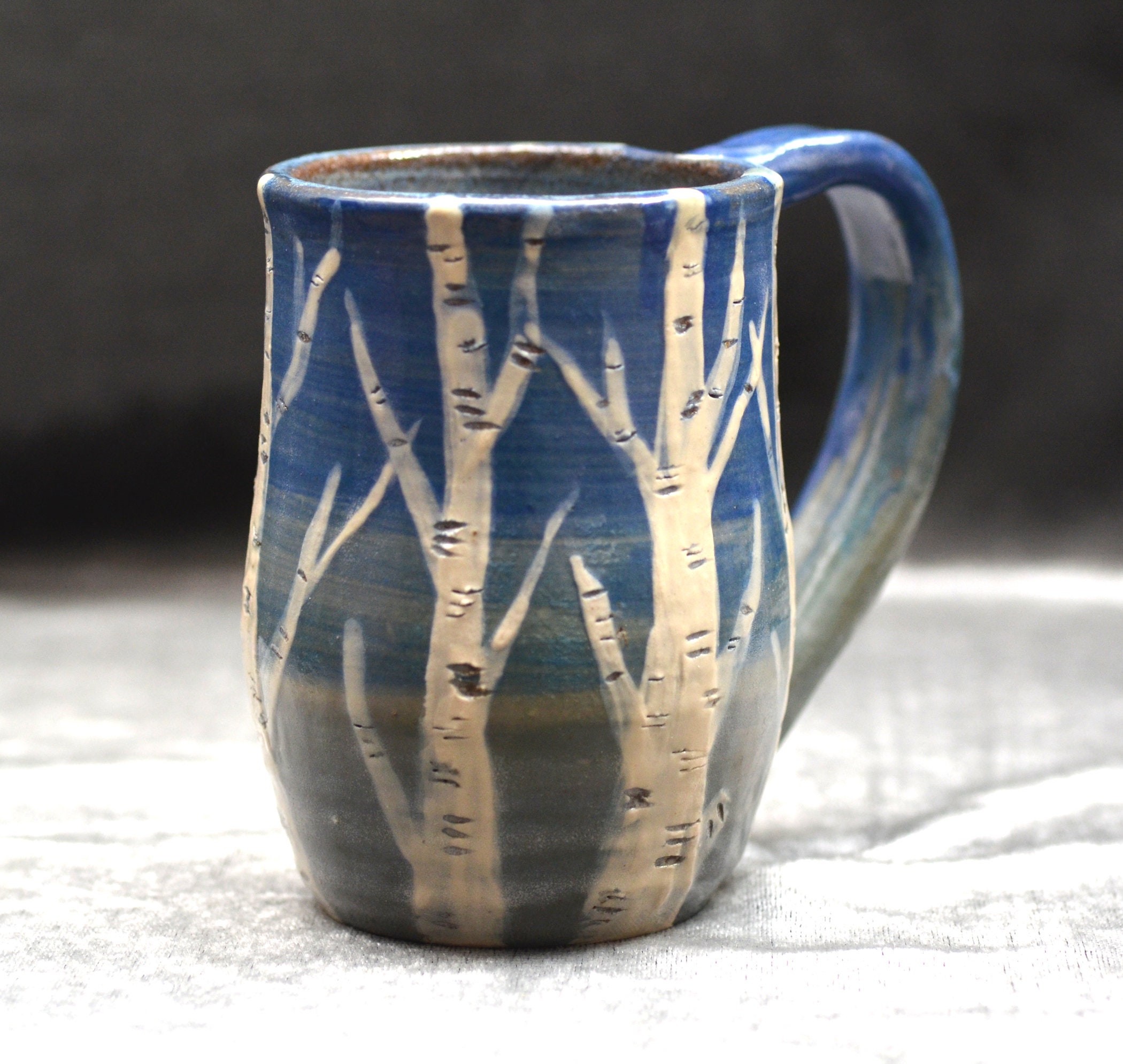 BIRCH TREE Ceramic Mug Inspired By Nature Earthy Mug Large Etsy