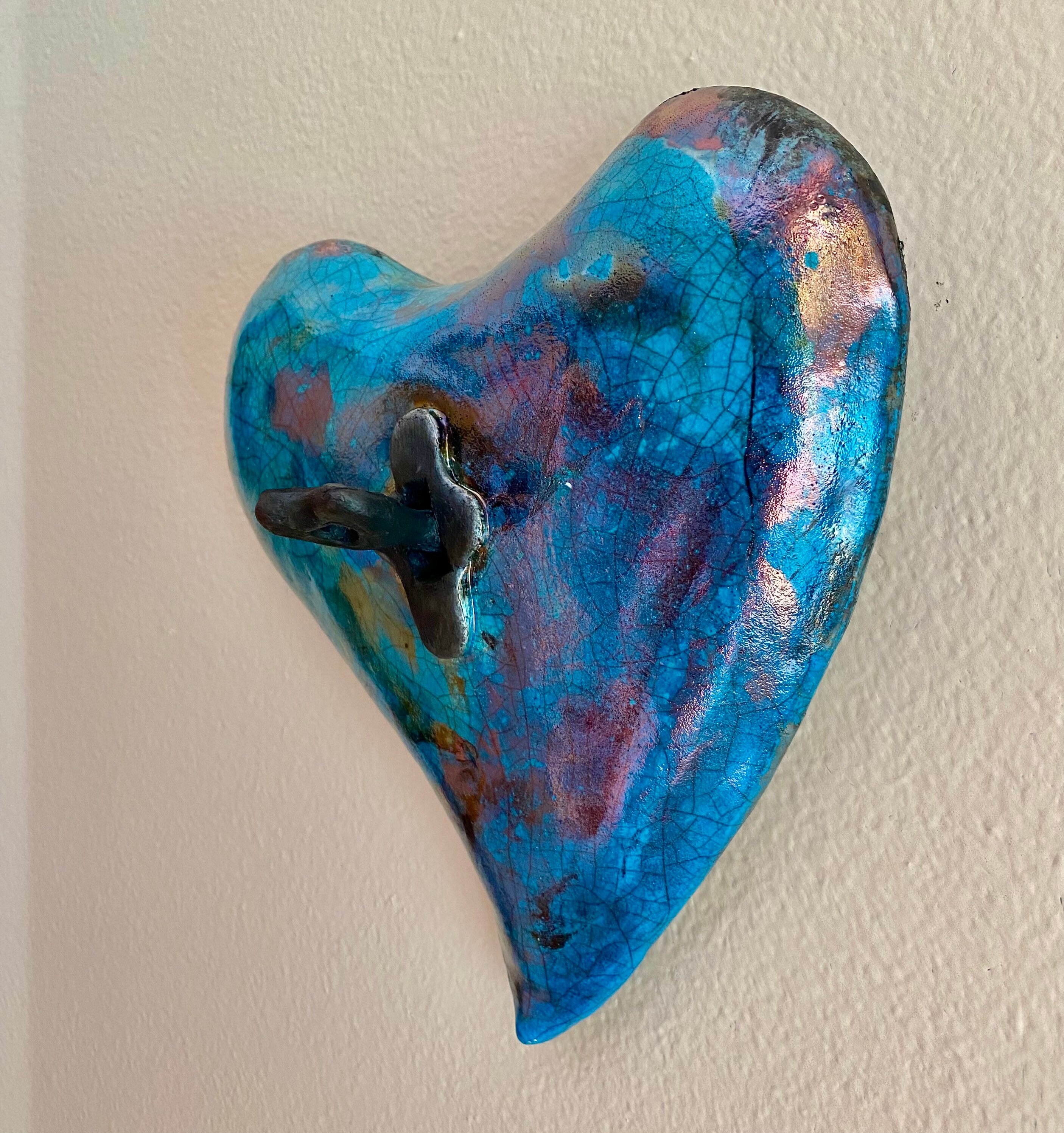 Raku Ceramic Heart Wall Art. Key to My Heart. Hand Built Etsy