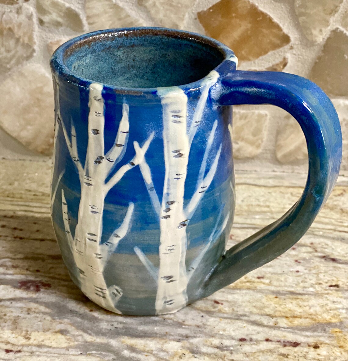 BIRCH TREE Ceramic Mug Inspired By Nature Earthy Mug Large Etsy