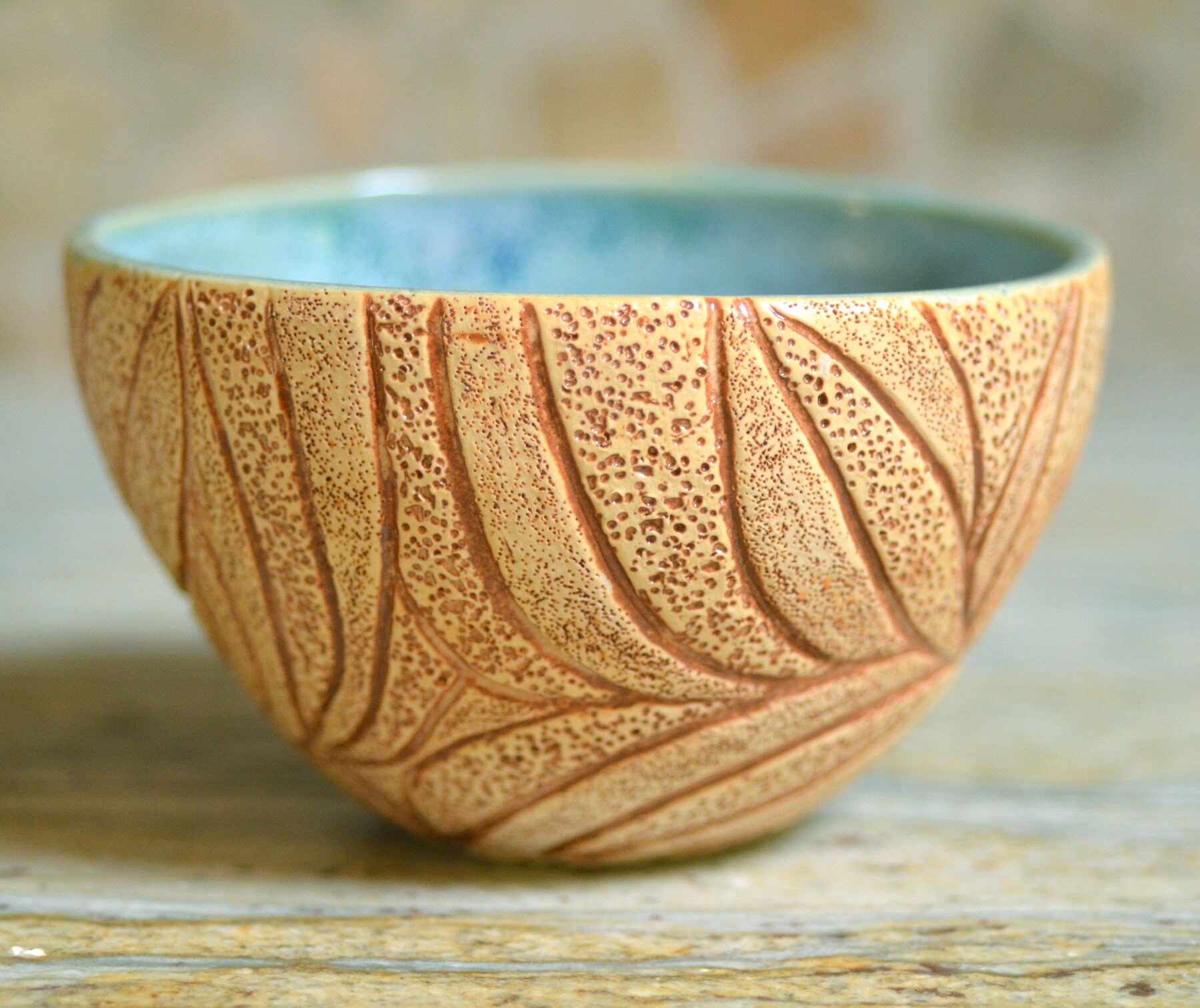 Ceramic Carved Bowl Nature Inspired Organic Salad Bowl Etsy